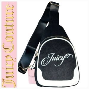 Juicy Couture Raising Star Velour Sling Bag- Liquorice